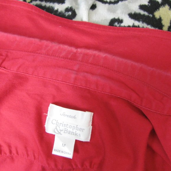 Christopher & Banks Stretch Denim Jacket  Sz M RED - Picture 4 of 8